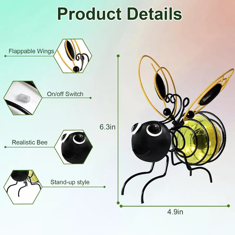 Hanging Bee Solar Garden Lights Decor for Outside (2 PCS)