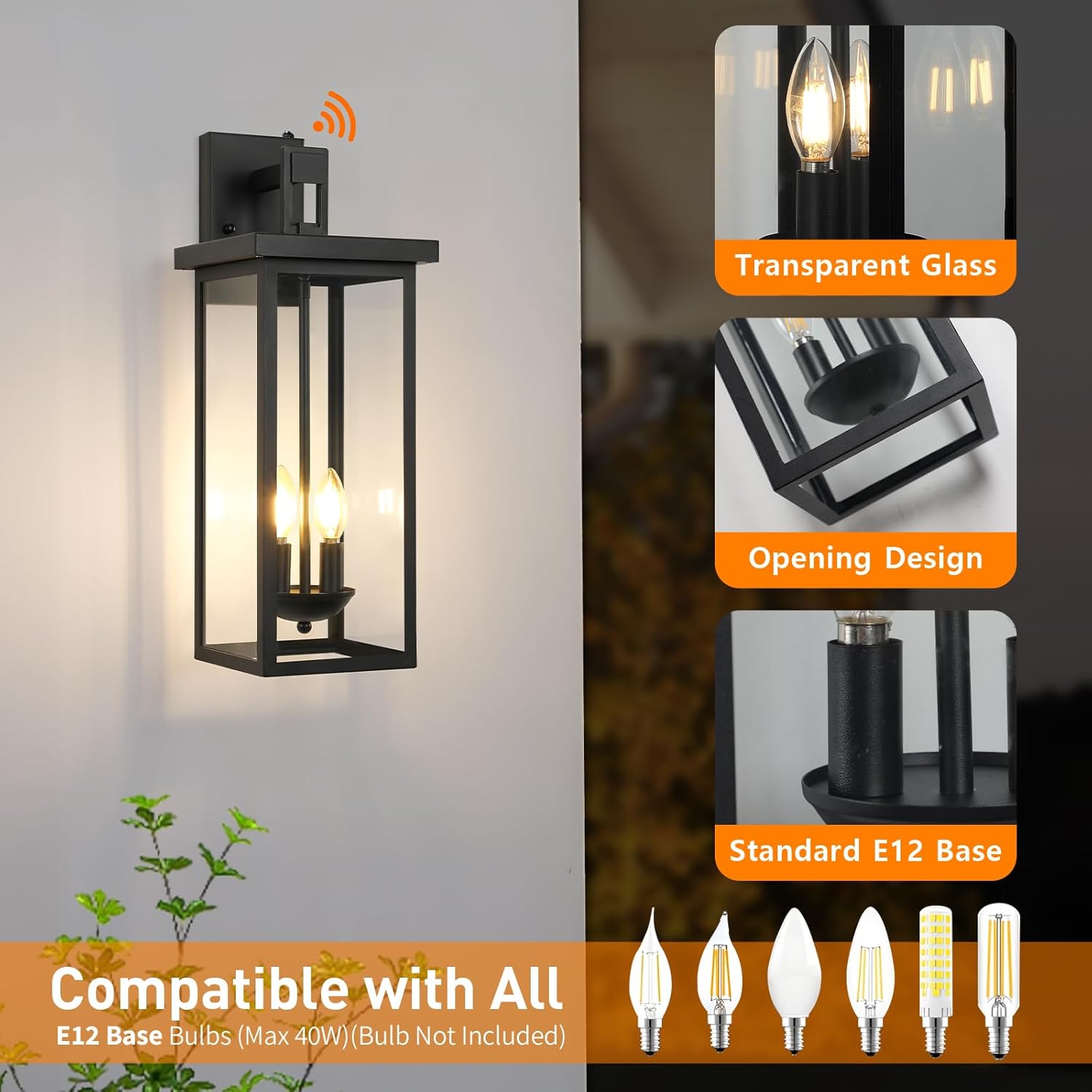 22 Inch Large Outdoor Wall Lights Dusk to Dawn Exterior Lighting