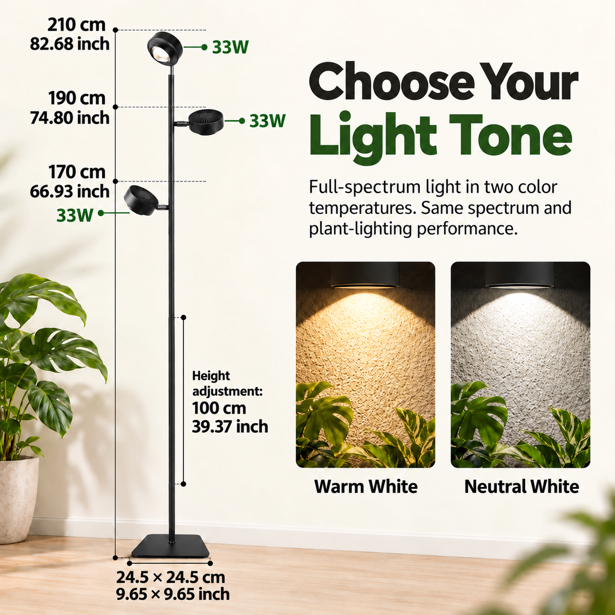 Smart App Floor Grow Light Full Spectrum for Indoor Plants