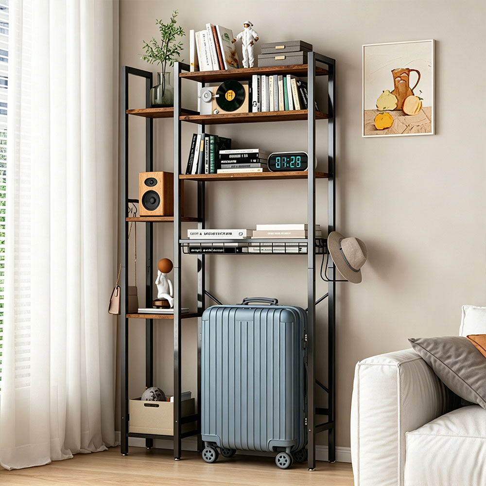 8-Tier Over The Toilet Storage with Side Rack