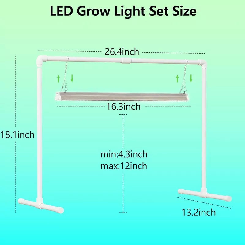 Seed Starter Light Kit 5000K White Full Spectrum LED Plant Growing Lamp
