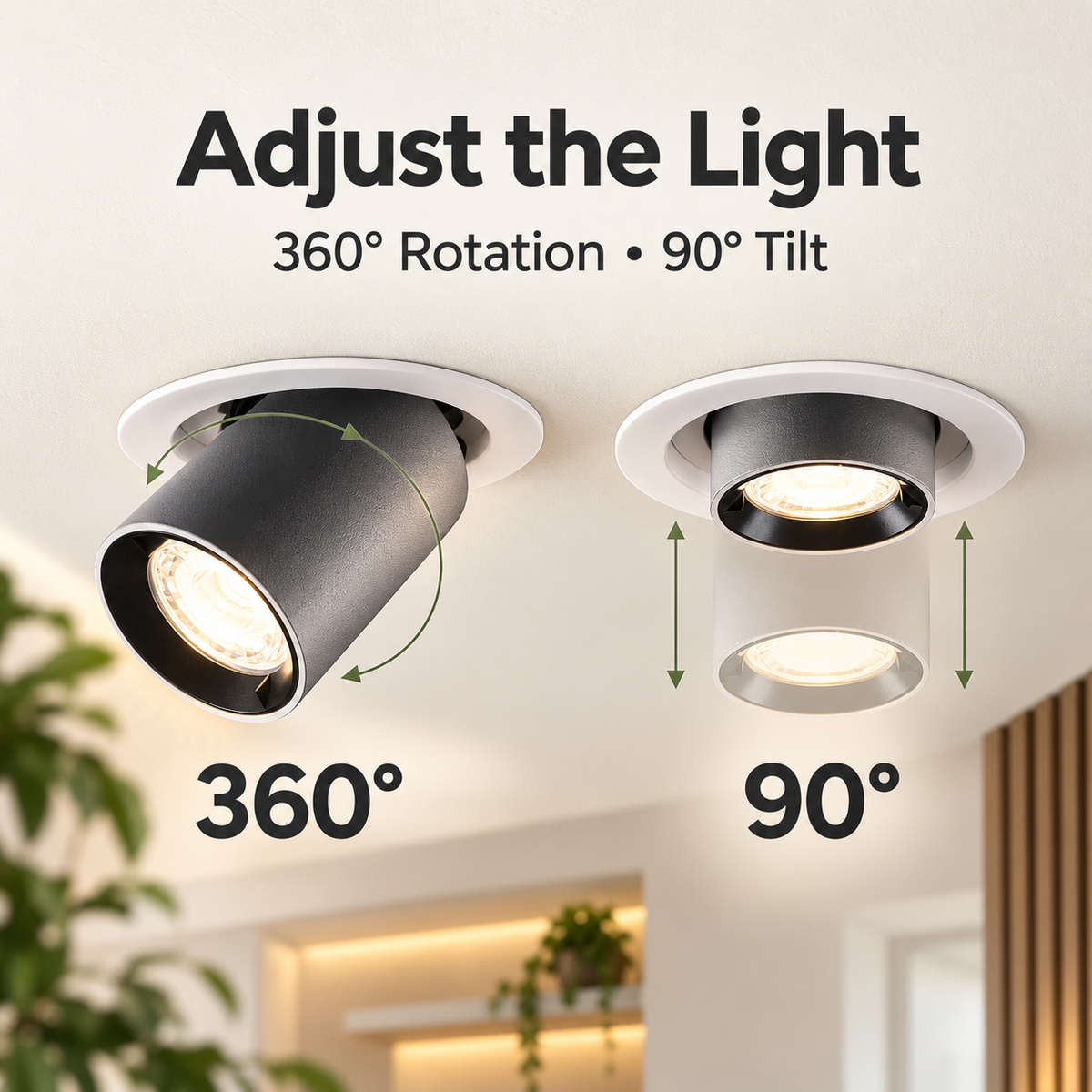 Full Spectrum Adjustable Embedded Grow Light for Indoor Plants