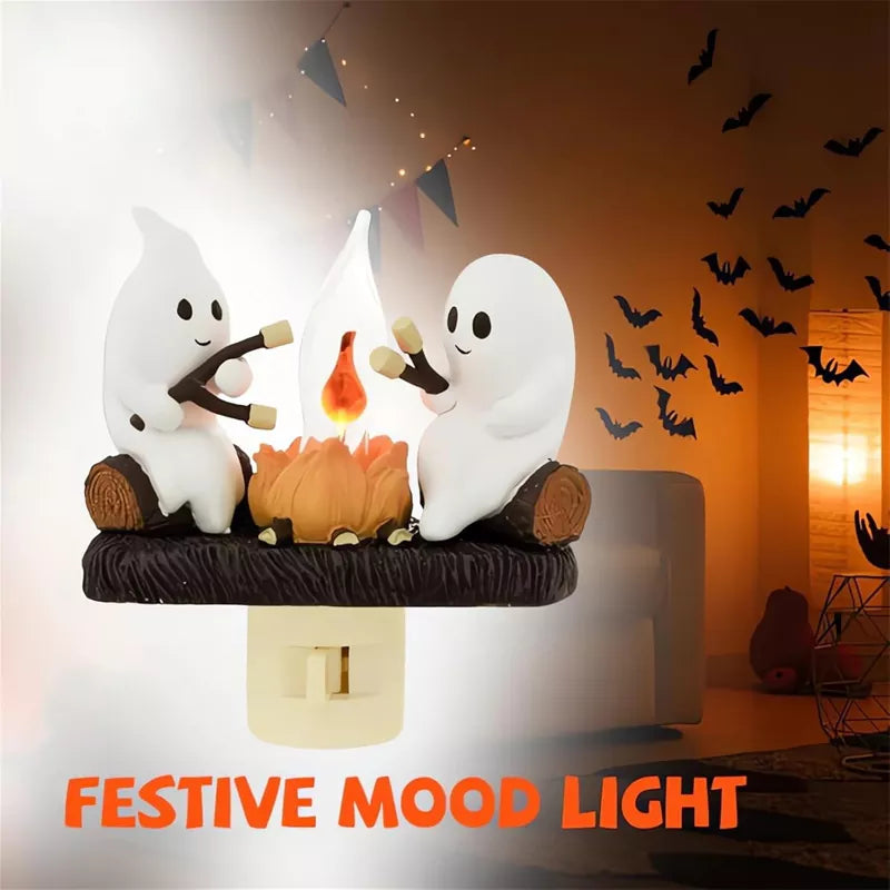Ghost Campfire Flickering Night Light (2PCS)