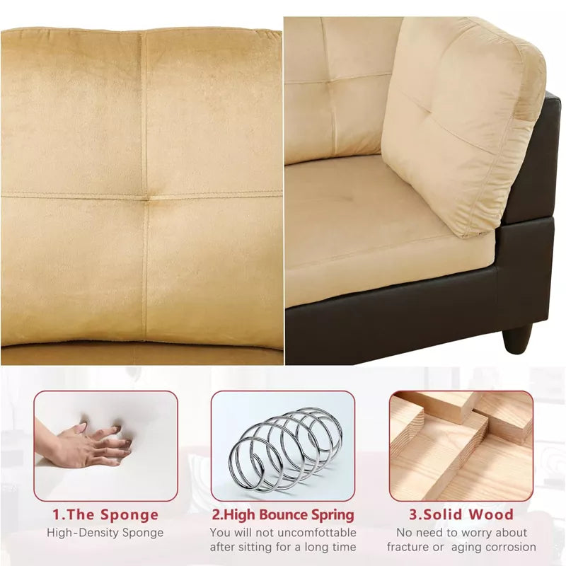 L Shaped Sectional Couches Sofa with Ottoman Storage