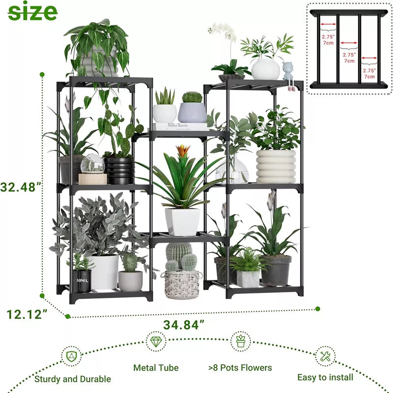 3 Tiers 8 Pots Potted Flower Plant Stands for Indoor Plants Multiple