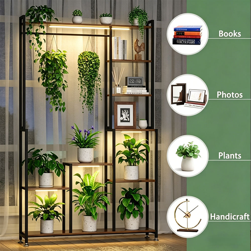 71 Inches Tall Plant Shelf 8 Tiered Heavy-Duty Metal Plant Stand