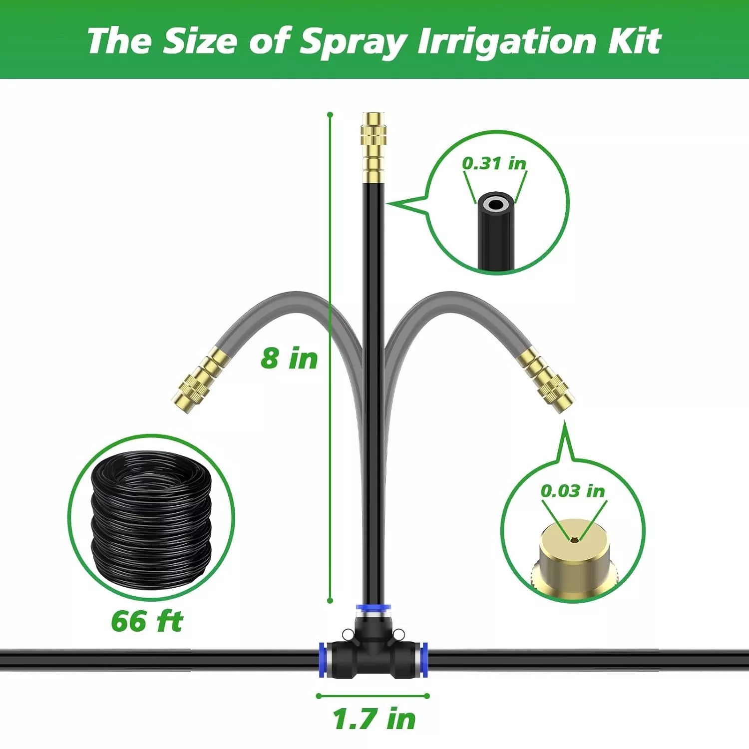 360° Adjustable Drip Irrigation System - Garden Watering System 50FT with 15 Nozzles