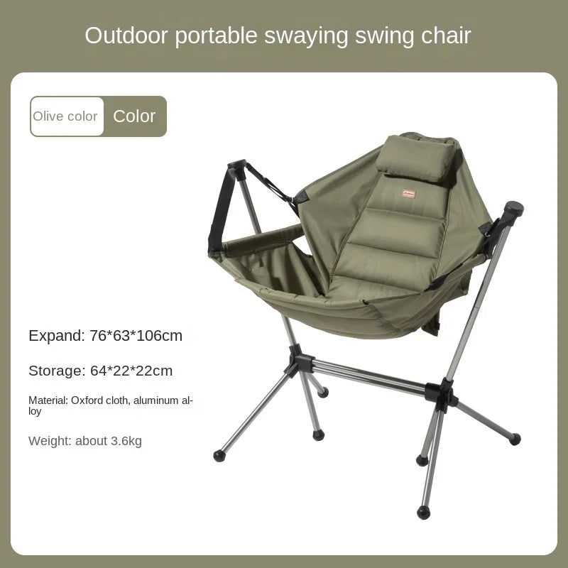 Outdoor Portable Camping Folding Rocking Chair Swing