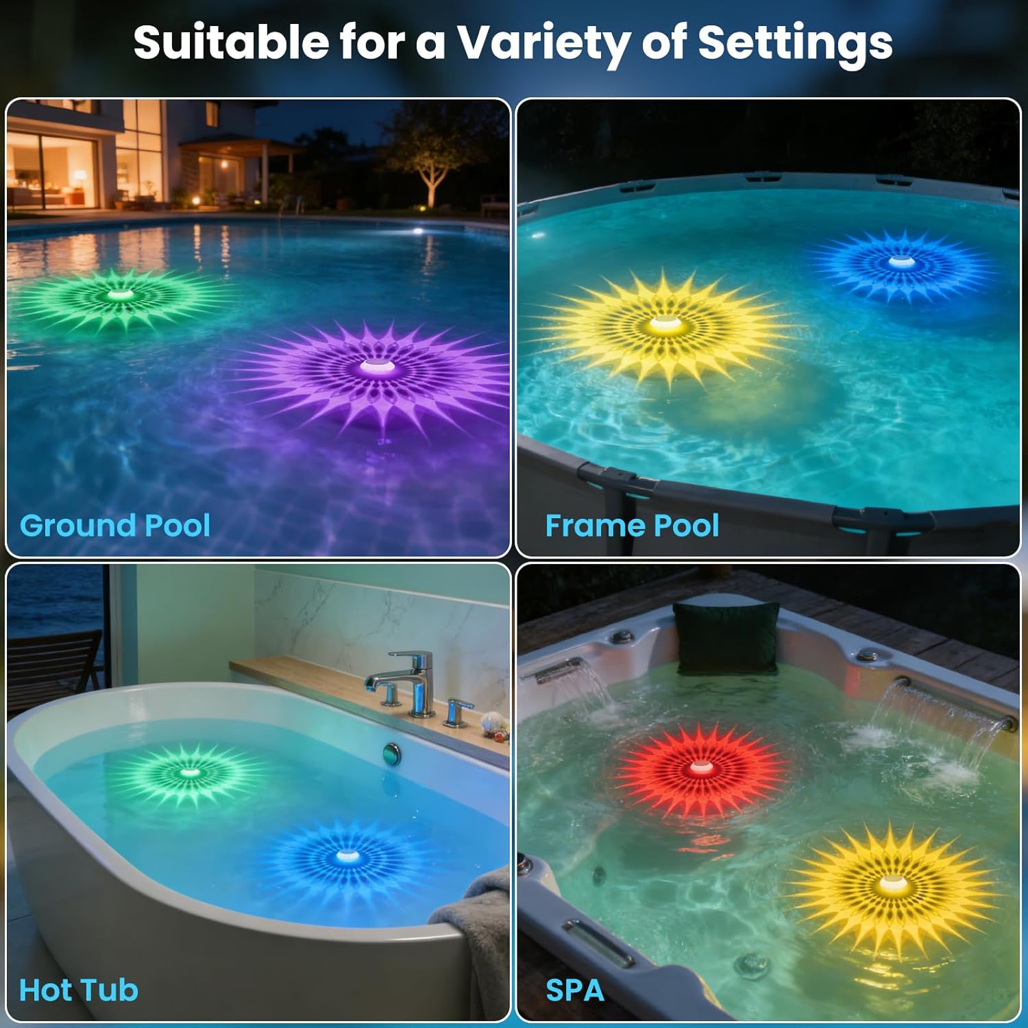 2026 Upgrade Solar Pool Chlorine Floater 3 Inch Tablets (2 Packs)