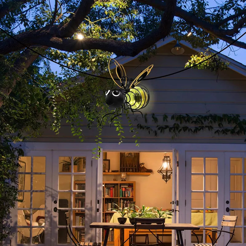 Hanging Bee Solar Garden Lights Decor for Outside (2 PCS)