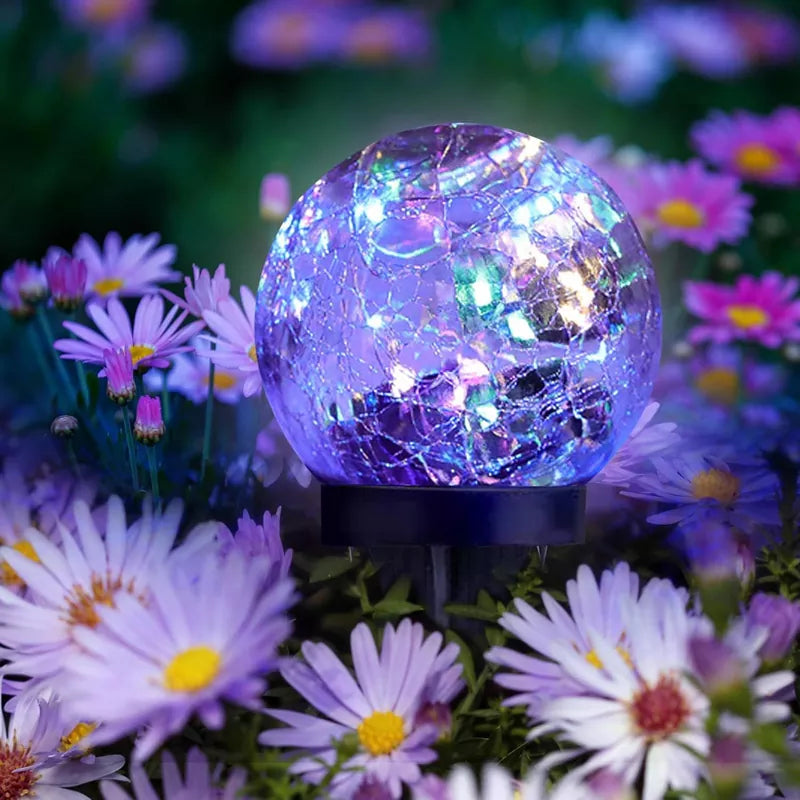 6 Pack 30 LEDs Cracked Glass Ball Light