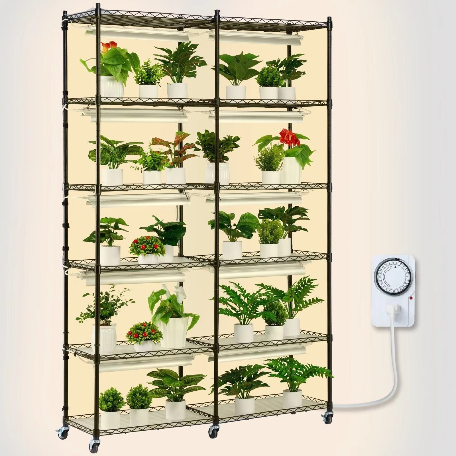 6 Tiers Plant Stand with Ten LED Light Panels 200W