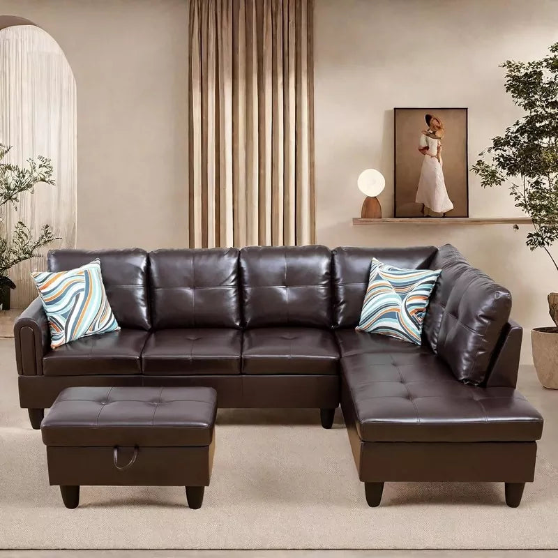 L Shaped Sectional Couches Sofa with Ottoman Storage