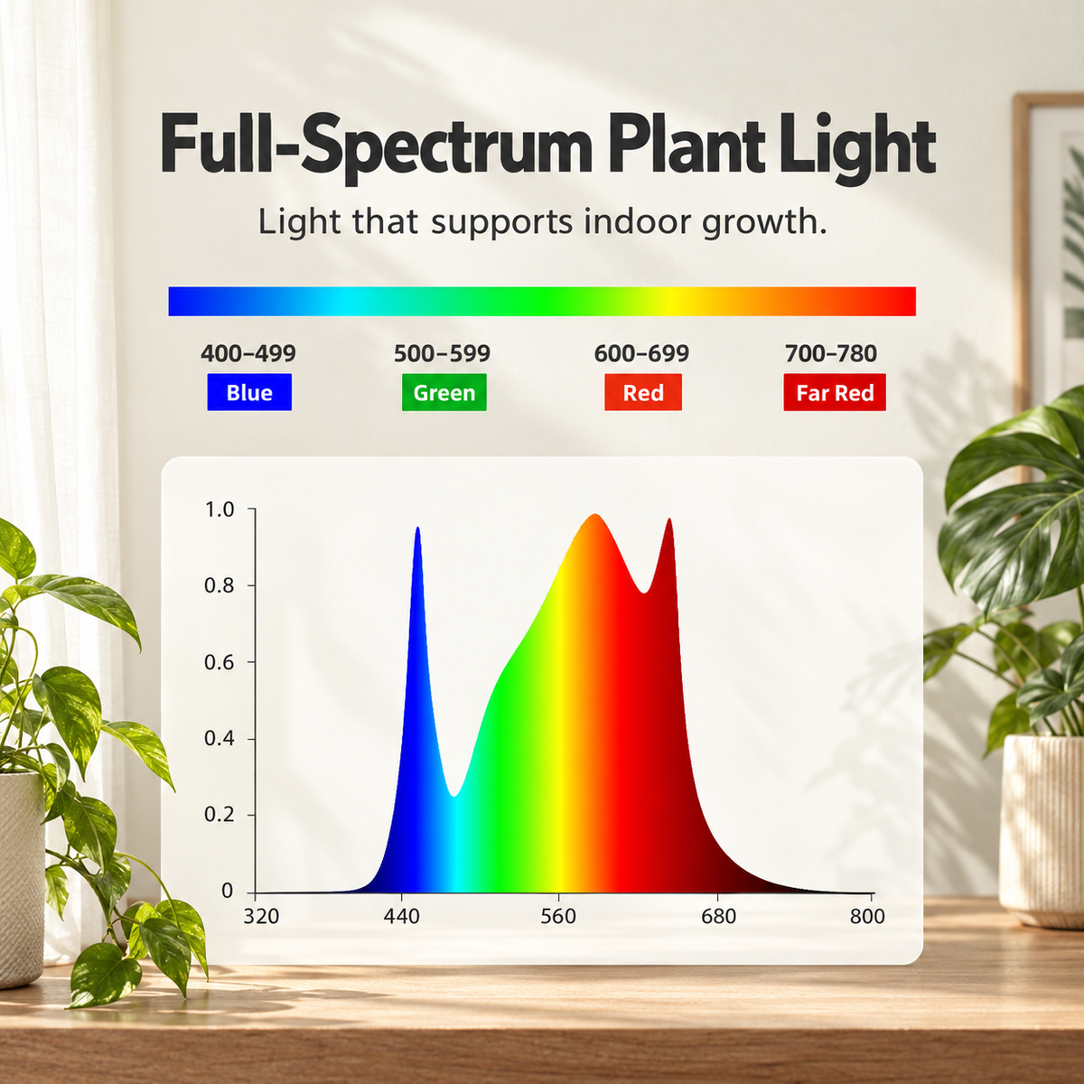 Full Spectrum Adjustable Embedded Grow Light for Indoor Plants