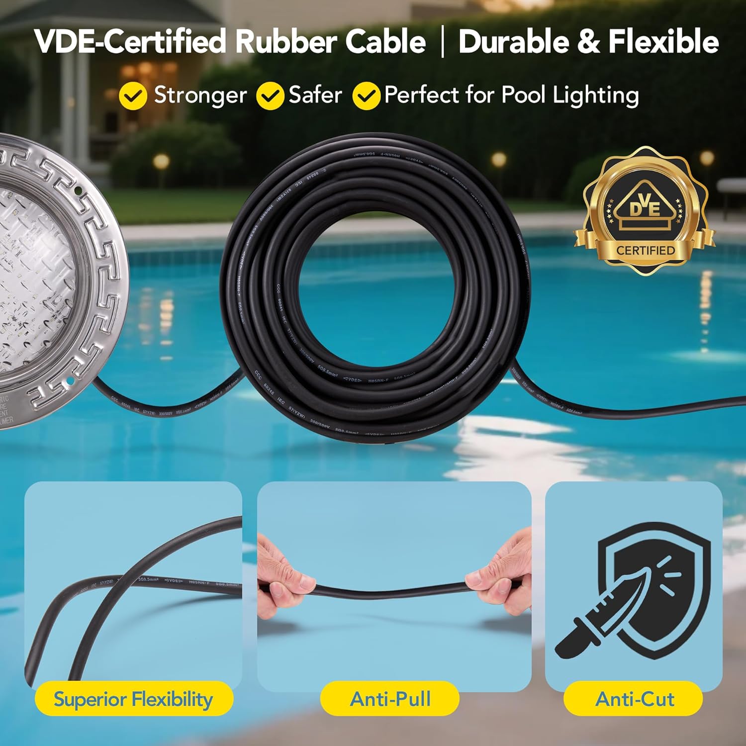 Inground Pool Spa Lighting System RGBW Color Change 6 Inch 50W LED