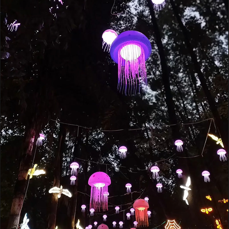 Outdoor Luminous Jellyfish Lights Park Hanging Tree Lights Dynamic Color