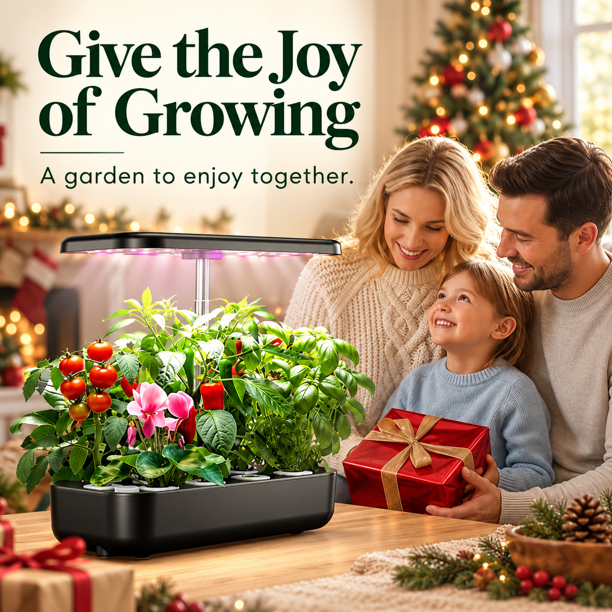 Hydroponics Growing System Kit 12 Pods with 24W LED Grow Light