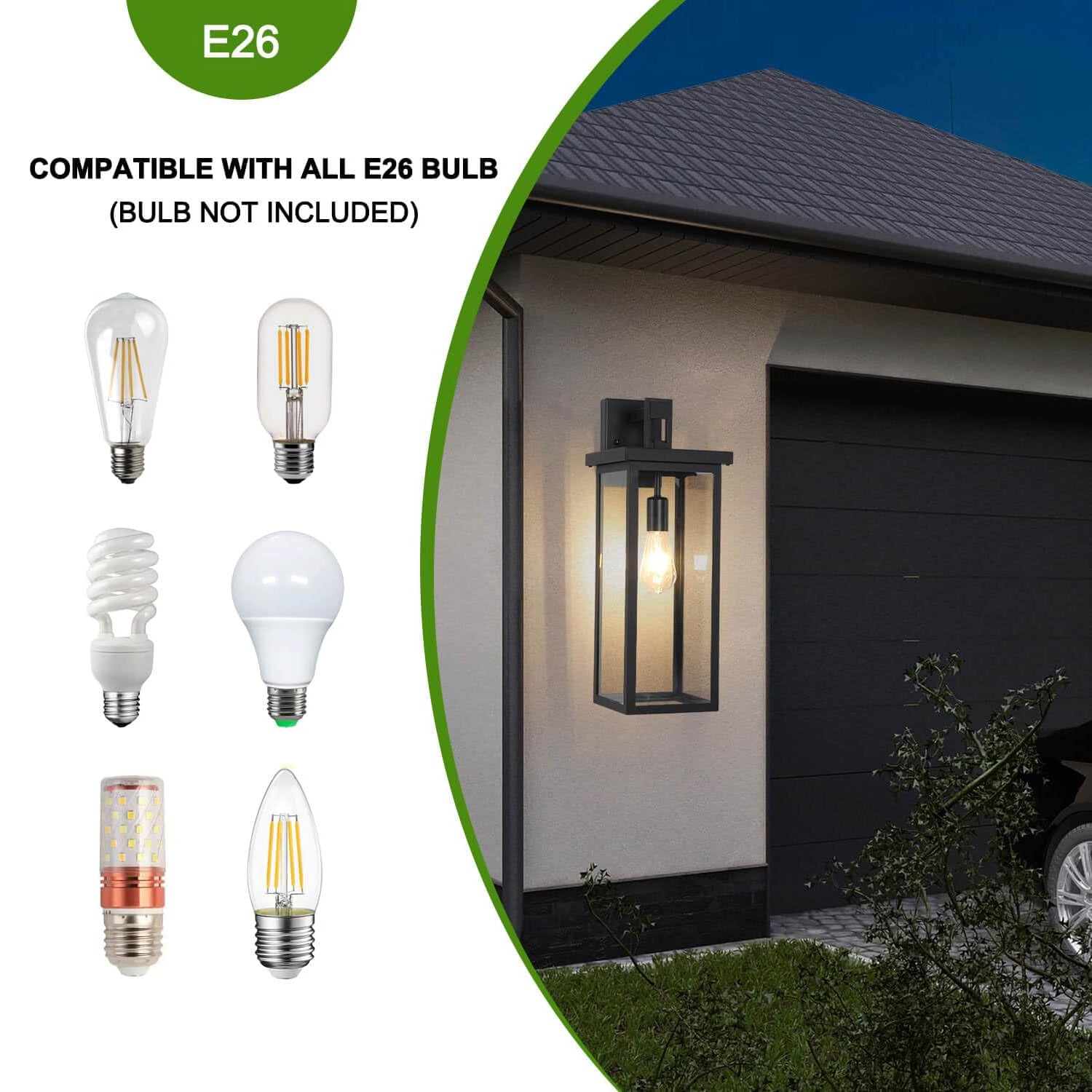 2 Pack Large Size Outdoor Wall Lantern Exterior Wall Light Fixture