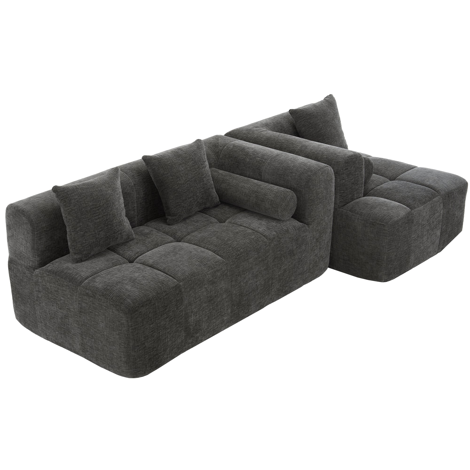 Compression Sofa Convertible Floor Sofa Bed with Fixed-Shape Frame