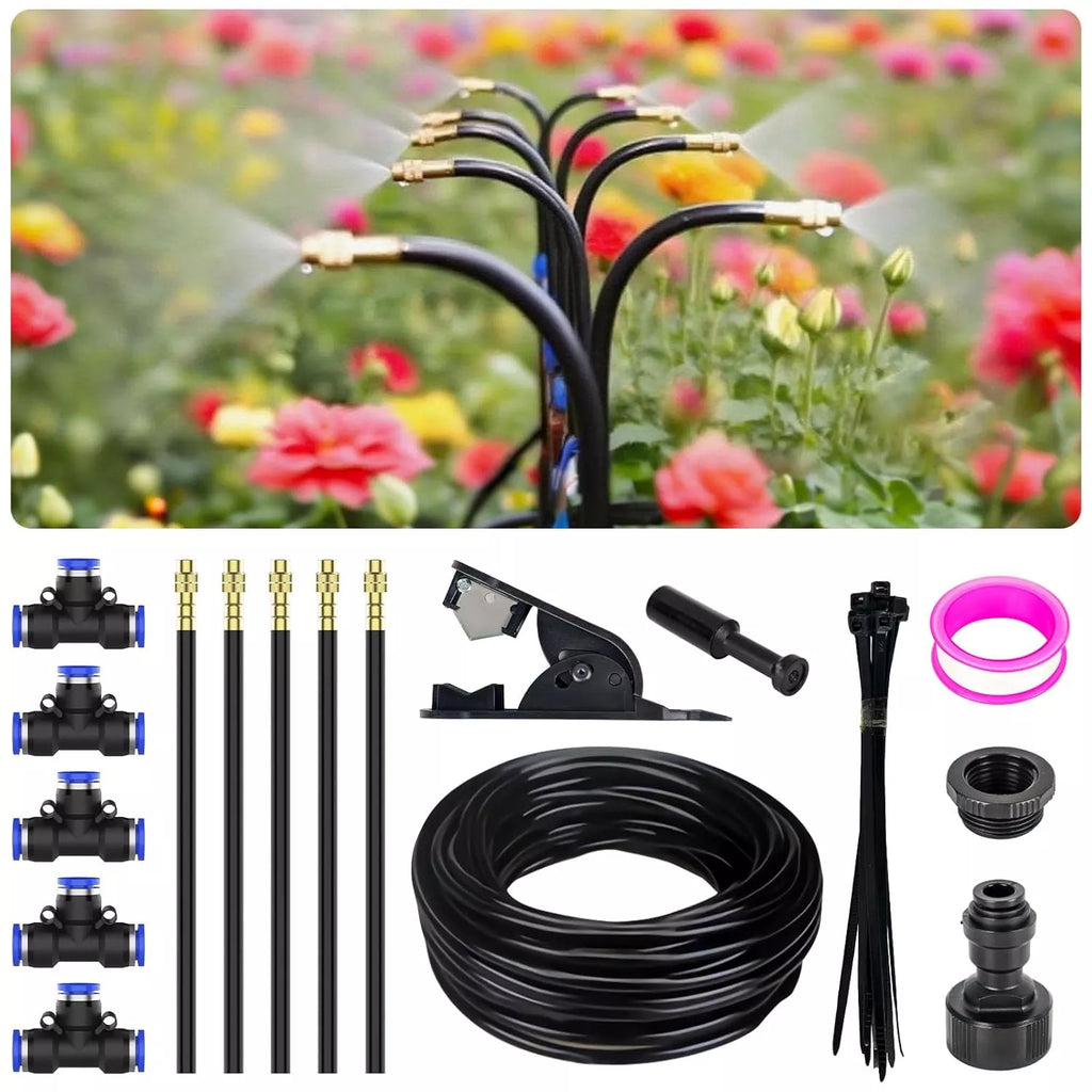 New Drip Irrigation Kit, MMF7 Automatic Garden Watering System Connector 360 Degree Bending Dropper Atomizing Copper Nozzle Plant Lawn Courtyard New Drip Irrigation Kit, MMF7 Automatic Garden Watering System Connector 360 Degree Bending Dropper Atomizing Copper Nozzle Plant Lawn Courtyard