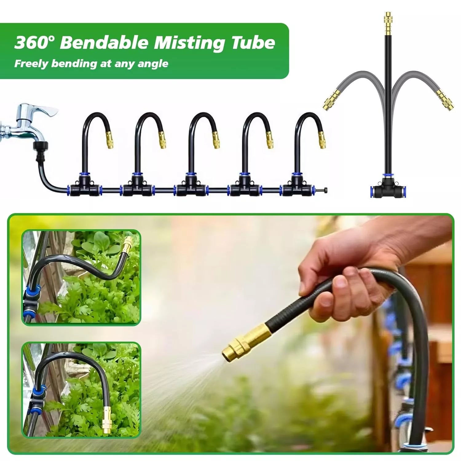 360° Adjustable Drip Irrigation System - Garden Watering System 50FT with 15 Nozzles