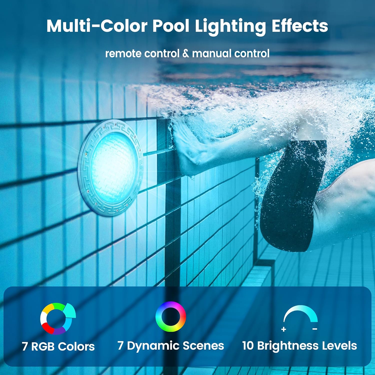12V AC 10 inch Color Changing LED Pool Light with Remote Control