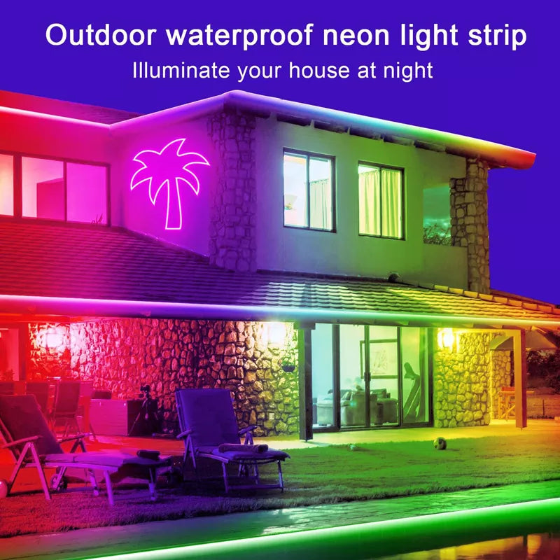 LED Neon Lights Strip 15M 24V RGB with Remote APP Control