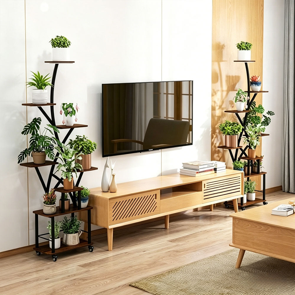 8 Tiered 64" Tall Indoor Plant Shelves for Multiple Plants