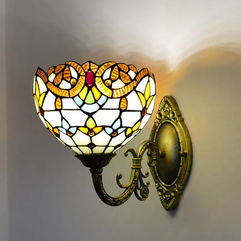Tiffany Bedside Wall Mount Lamp Dimmable Switch