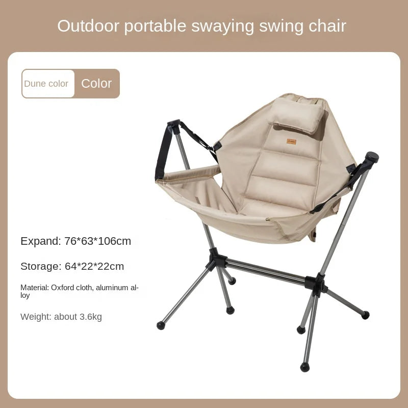 Outdoor Portable Camping Folding Rocking Chair Swing
