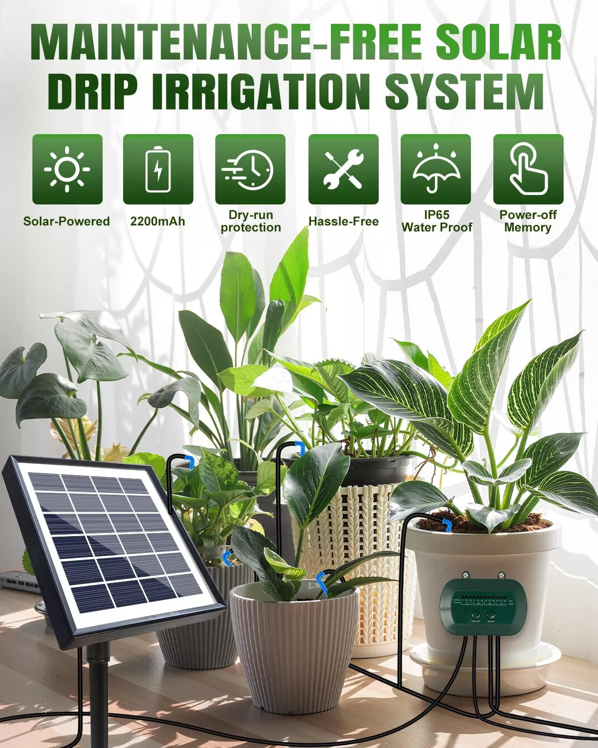Micro Drip Pumps Kit Solar Smart Auto Drip Watering Irrigation System