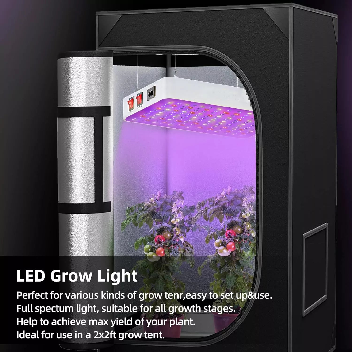 UV-IR Included Hanging Full Spectrum Grow Lights for Indoor Hydroponic Plants