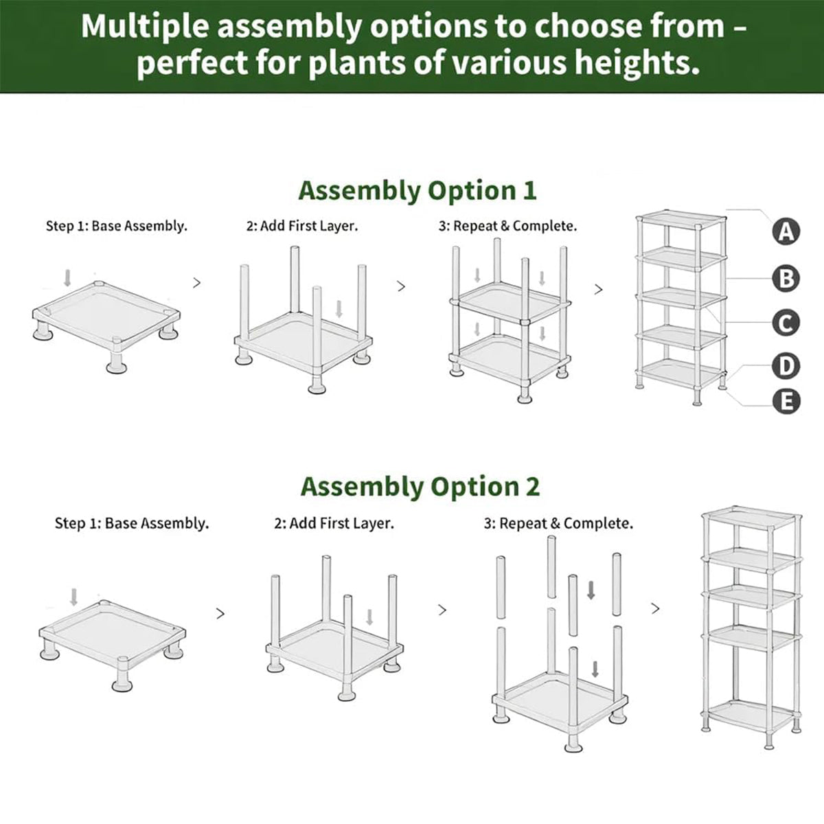 5-Tier Seed Starter Trays Plant Stand with LED Grow Light (Auto-Timer)