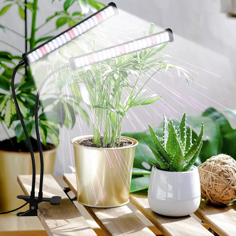 6000K Full Spectrum Clip Plant Growing Lamp with White Red LEDs for Indoor Plants