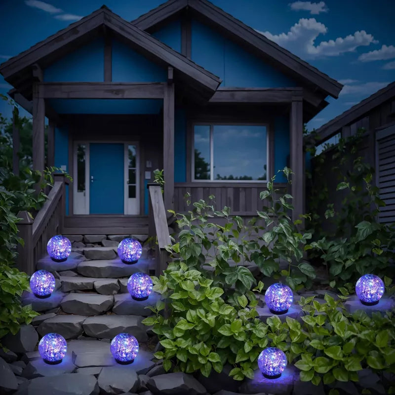 6 Pack 30 LEDs Cracked Glass Ball Light