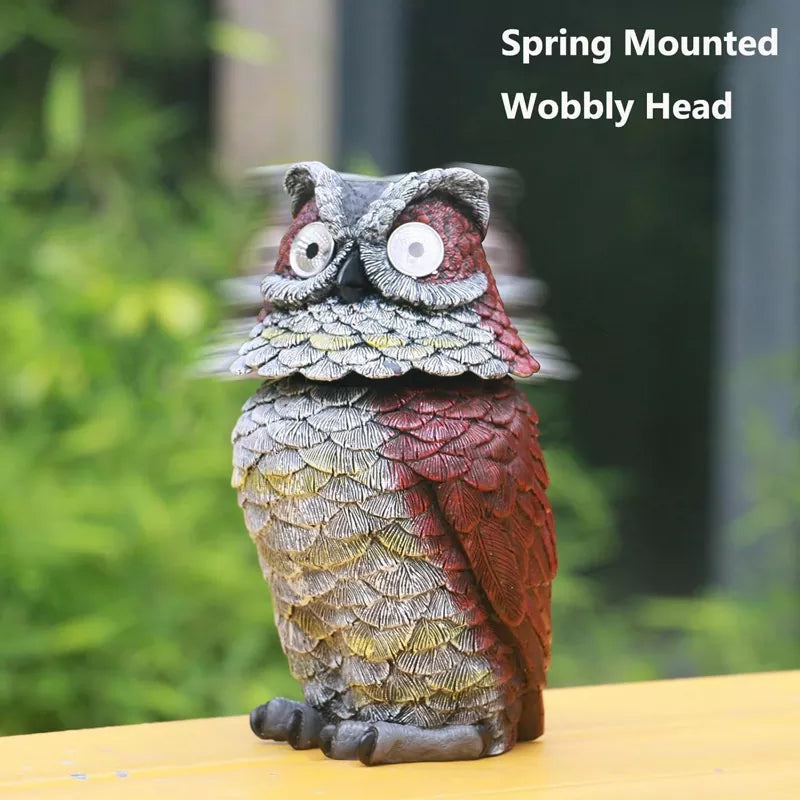 Garden Owl Statue Solar Powered Outdoor Figurine Light