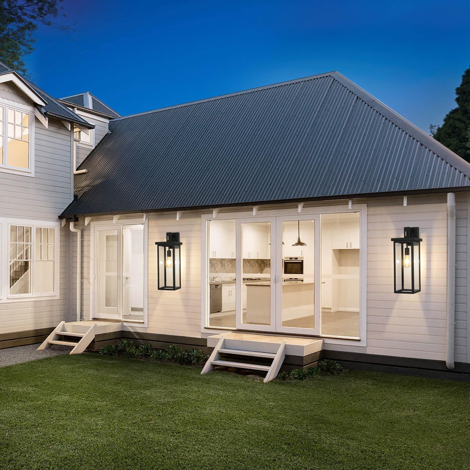 2 Pack Large Size Outdoor Wall Lantern Exterior Wall Light Fixture