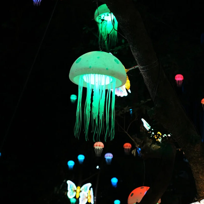 Outdoor Luminous Jellyfish Lights Park Hanging Tree Lights Dynamic Color