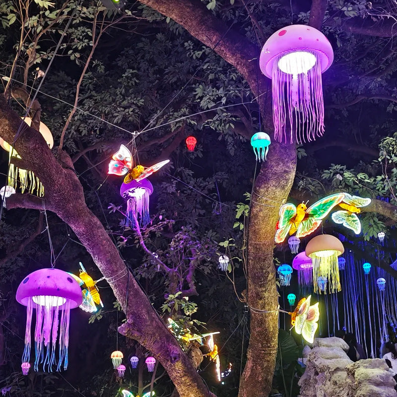 Outdoor Luminous Jellyfish Lights Park Hanging Tree Lights Dynamic Color