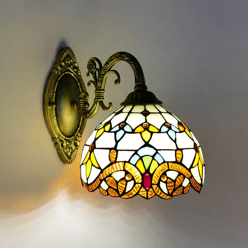 Tiffany Bedside Wall Mount Lamp Dimmable Switch