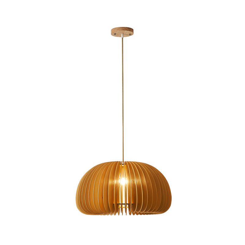 Wood Pumpkin Pendant Lights