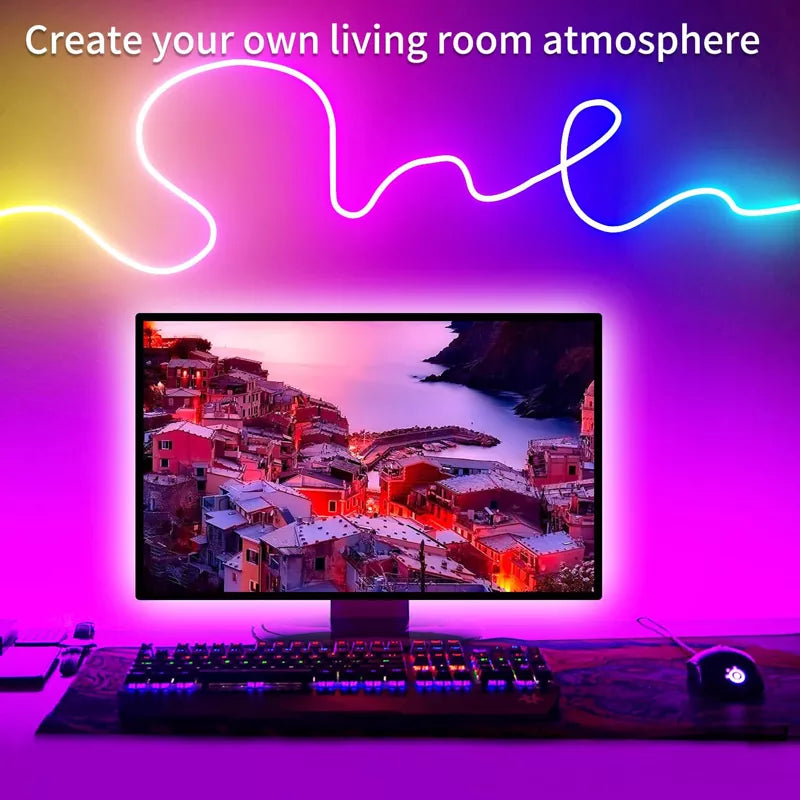 LED Neon Lights Strip 15M 24V RGB with Remote APP Control