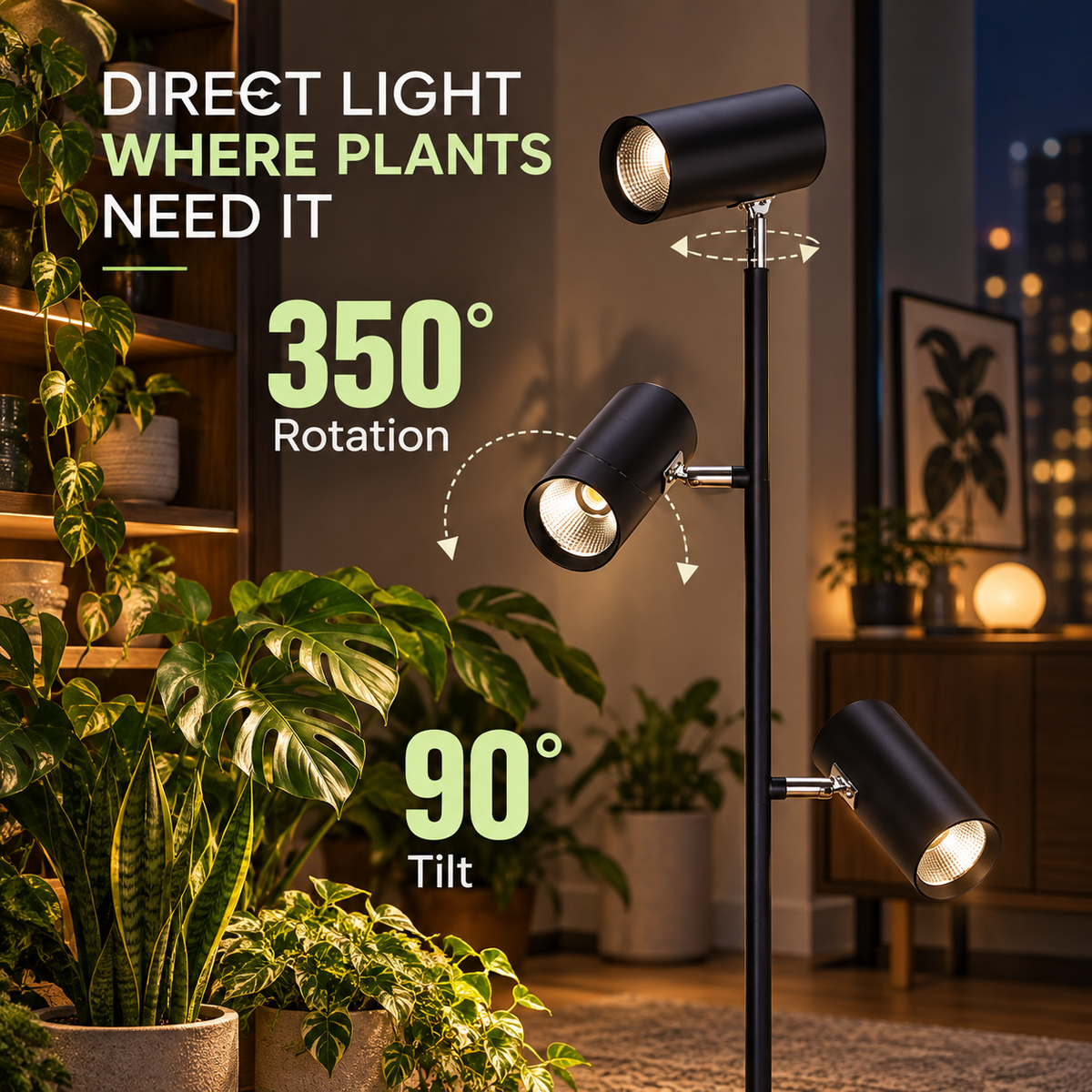 Full Spectrum LED Grow Light Floor Lamp for Indoor Plants Balcony Flowers