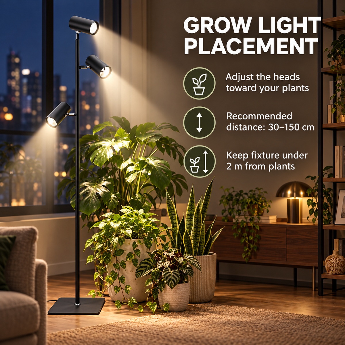 Full Spectrum LED Grow Light Floor Lamp for Indoor Plants Balcony Flowers
