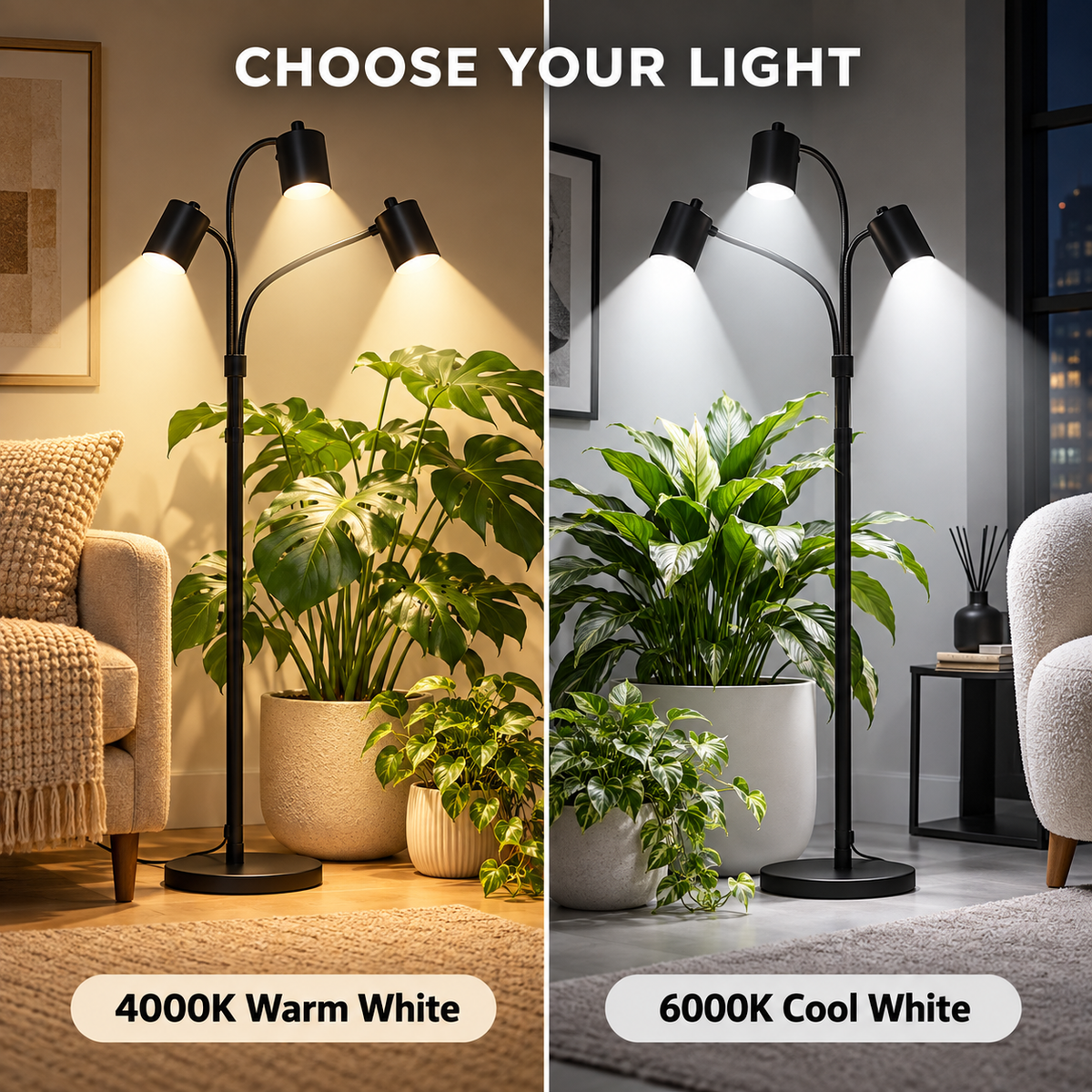 Full Spectrum LED Grow Light Floor Lamp for Indoor Plants Balcony Flowers