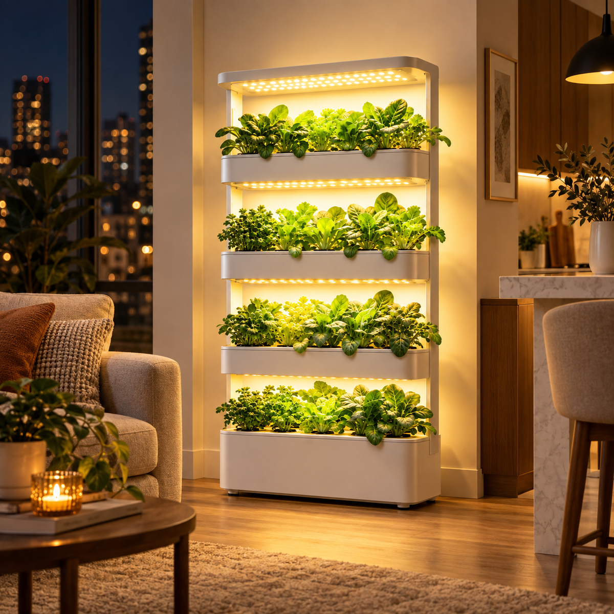 Hydroponic Vertical Vegetable Garden Growing Kit Sytem Tower 64 Holes