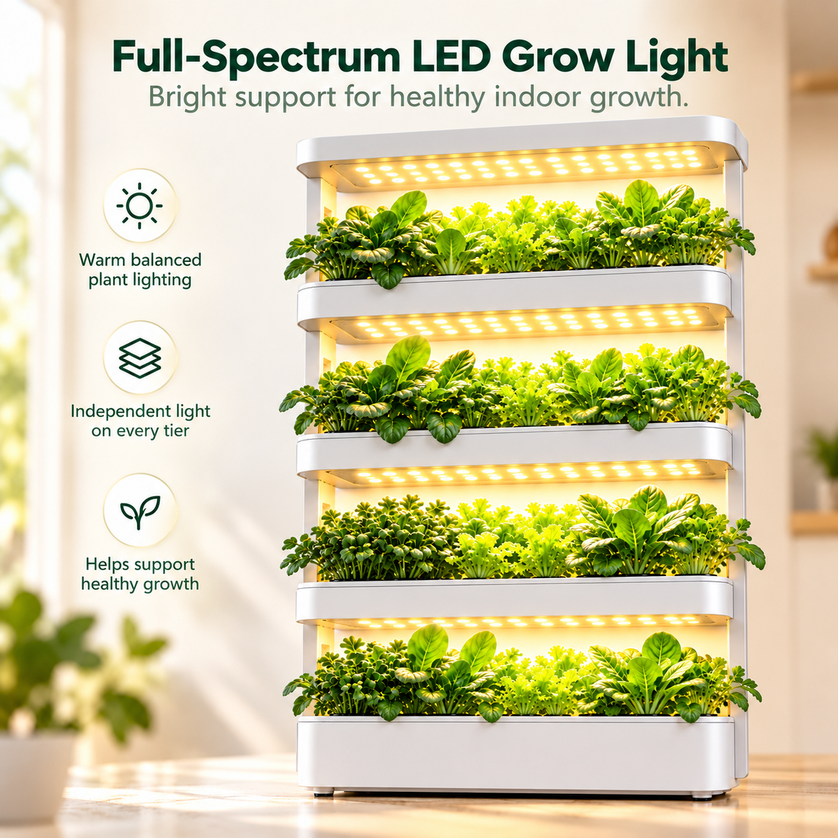 Hydroponic Vertical Vegetable Garden Growing Kit Sytem Tower 64 Holes