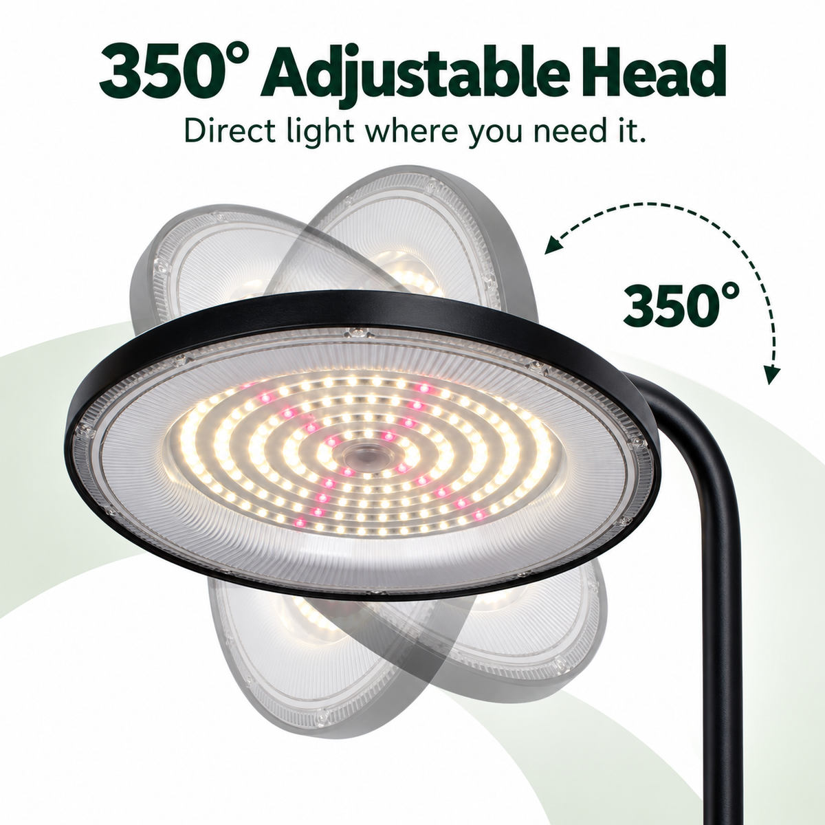 Full Spectrum IP65 Waterproof LED Grow Light Floor Lamp for Indoor Veggies Succulents Greenhouse