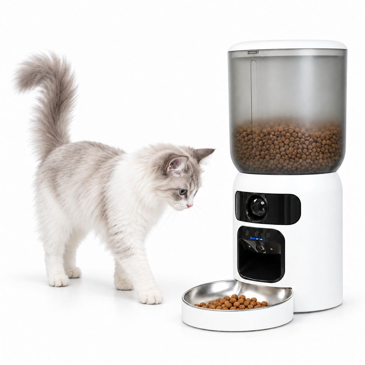 Smart WiFi Cat Feeder with Dual Camera & Laser Toy -P2