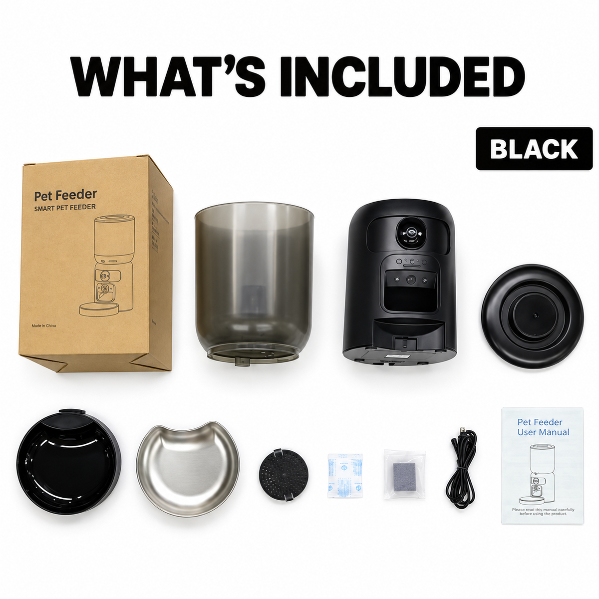 Smart WiFi Cat Feeder with Dual Camera & Laser Toy -P2